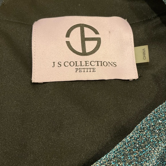 JS Collections Blue Glitter Midi Dress Women’s Petite - Picture 7 of 7